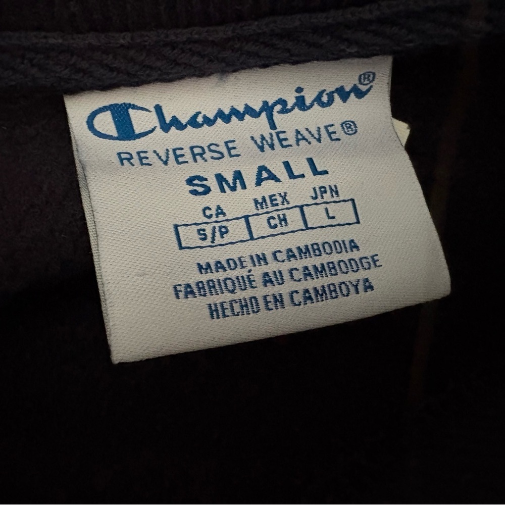 New Champion women's logo cropped long sleeves sweatshirt blue S/M 84% cotton - Picture 4 of 6